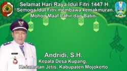 Kepala Desa Kupang, Jetis, Mojokerto Mengucapkan Selamat Hari Raya Idul Fitri 1447 H