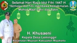 Kepala Desa Leminggir, Mojosari, Mojokerto Mengucapkan Selamat Hari Raya Idul Fitri 1447 H