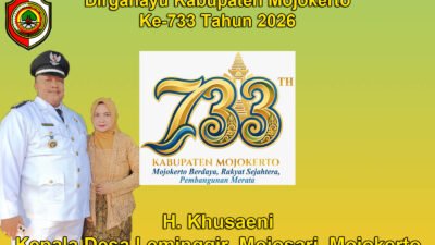 Kepala Desa Leminggir, Mojosari, Mojokerto Mengucapkan Dirgahayu Kabupaten Mojokerto ke-733 Tahun 2026