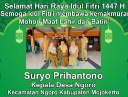 Kepala Desa Ngoro Kabupaten Mojokerto Mengucapkan Selamat Hari Raya Idul Fitri 1447 H