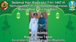 Kepala Desa Tawar, Gondang, Mojokerto Mengucapkan Selamat Hari Raya Idul Fitri 1447 H