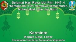 Kepala Desa Tawar, Gondang, Mojokerto Mengucapkan Selamat Hari Raya Idul Fitri 1447 H
