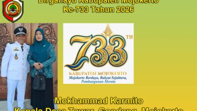 Kepala Desa Tawar, Gondang, Mojokerto Mengucapkan Dirgahayu Kabupaten Mojokerto ke-733 Tahun 2026
