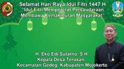 Kepala Desa Terusan, Gedeg, Mojokerto Mengucapkan Selamat Hari Raya Idul Fitri 1447 H