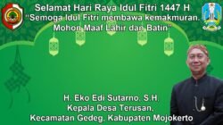 Kepala Desa Terusan, Gedeg, Mojokerto Mengucapkan Selamat Hari Raya Idul Fitri 1447 H