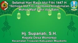 Kepala Desa Wonorejo, Trowulan, Mojokerto Mengucapkan Selamat Hari Raya Idul Fitri 1447 H