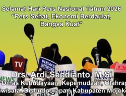 Kadisbudporapar Kabupaten Mojokerto Mengucapkan Selamat Hari Pers Nasional Tahun 2026