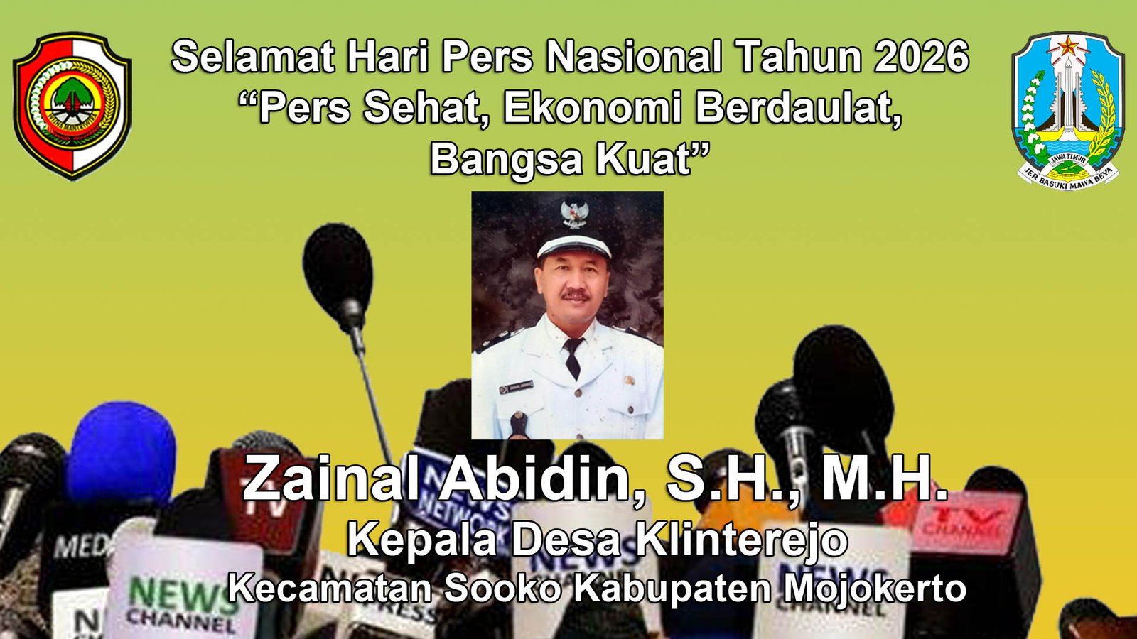 Kepala Desa Klinterejo, Sooko, Mojokerto Mengucapkan Selamat Hari Pers Nasional 2026