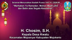 Kepala Desa Kwatu, Mojoanyar, Mojokerto Mengucapkan Selamat Menunaikan Ibadah Puasa Ramadan 1447 H