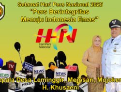 Kepala Desa Leminggir, Mojosari, Mojokerto Mengucapkan Selamat Hari Pers Nasional 2025