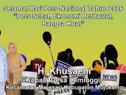 Kepala Desa Leminggir, Mojosari, Mojokerto Mengucapkan Selamat Hari Pers Nasional 2026