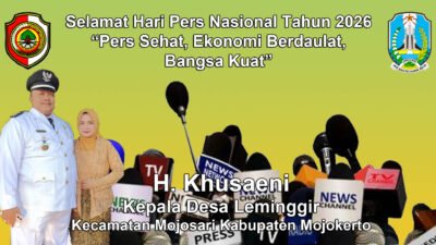 Kepala Desa Leminggir, Mojosari, Mojokerto Mengucapkan Selamat Hari Pers Nasional 2026
