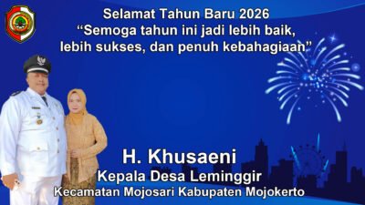 Kepala Desa Leminggir, Mojosari, Mojokerto Mengucapkan Selamat Tahun Baru 2026
