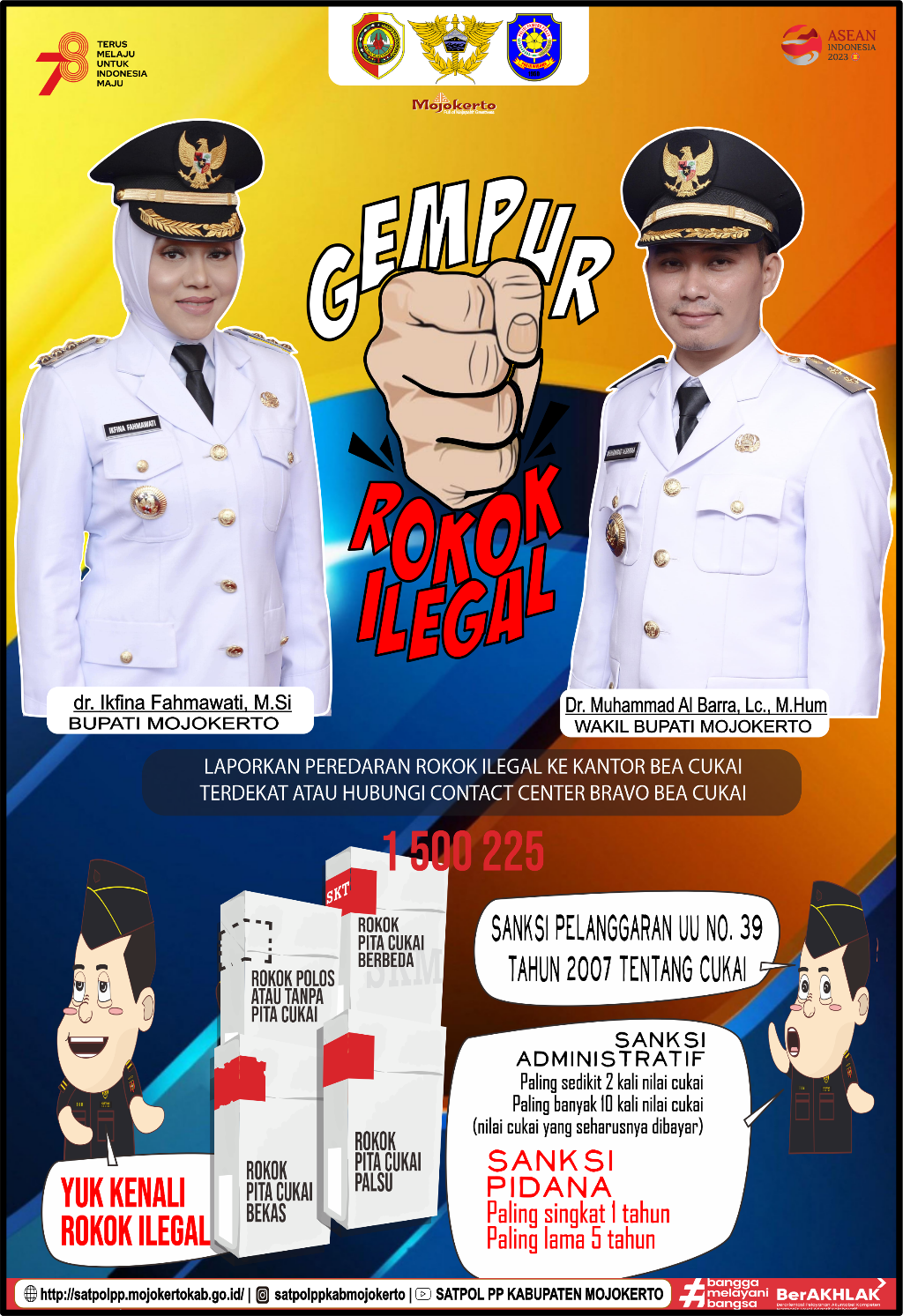 Gempur Rokok Ilegal di Kabupaten Mojokerto