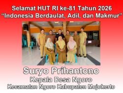 Kepala Desa Ngoro Kabupaten Mojokerto Mengucapkan Selamat HUT RI ke-81 Tahun 2026