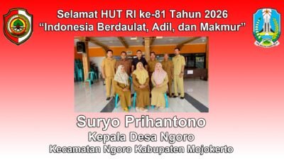 Kepala Desa Ngoro Kabupaten Mojokerto Mengucapkan Selamat HUT RI ke-81 Tahun 2026