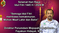 Direktur Perumdam Mojopahit Mojokerto Fayakun Hidayat, S.H. Mengucapkan Selamat Hari Raya Idul Fitri 1445 H