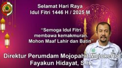 Direktur Perumdam Mojopahit Mojokerto Mengucapkan Selamat Hari Raya Idul FItri 1446 H