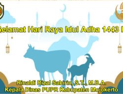 Kepala Dinas PUPR Kabupaten Mojokerto Mengucapkan Selamat Hari Raya Idul Adha 1443 H