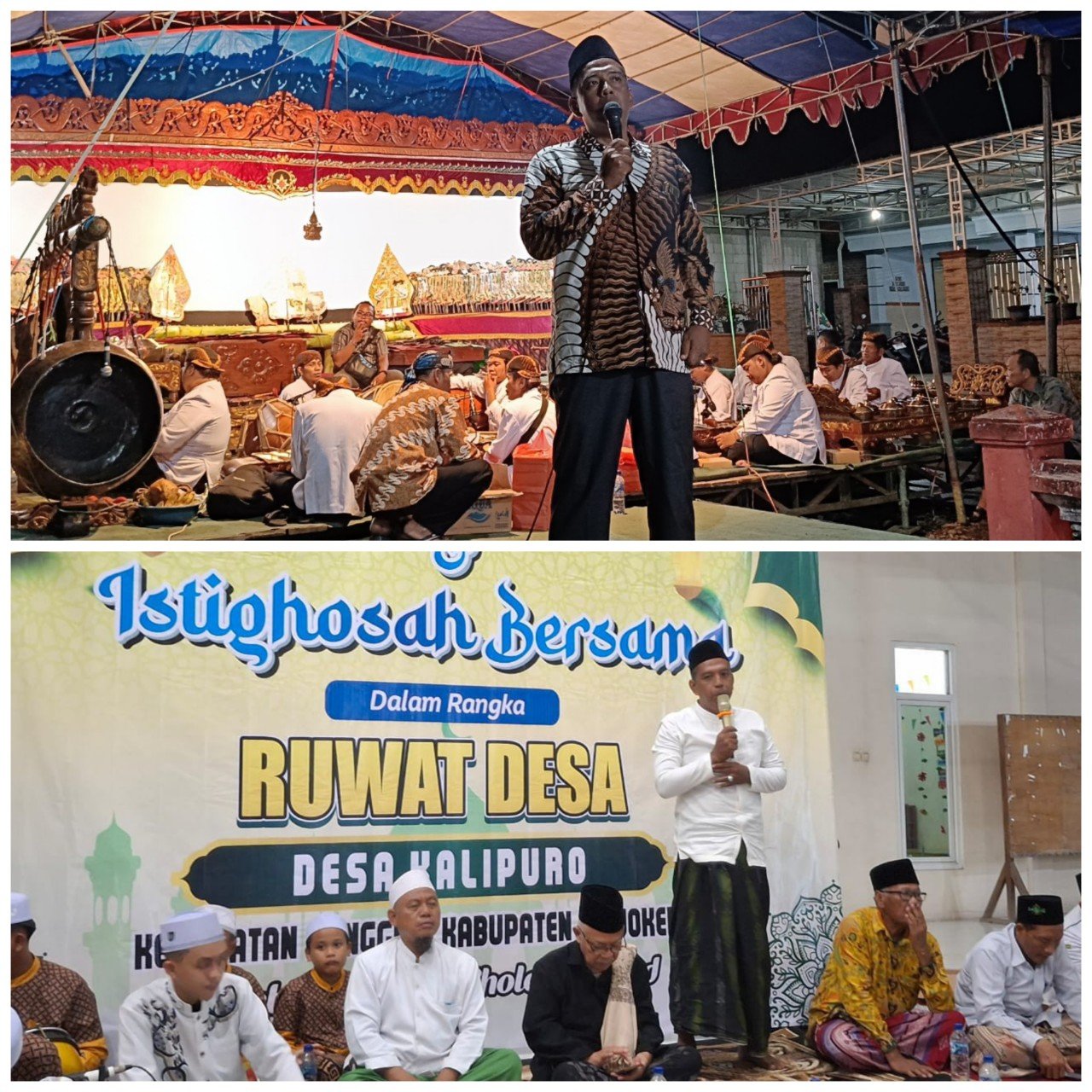 Rangkaian Ruwah Desa, Pemdes Kalipuro Gelar Wayang Kulit Hingga Ngaji Bareng K.H. Soleh Qomat