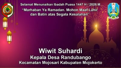 Kepala Desa Randubango, Mojosari, Mojokerto Mengucapkan Selamat Menunaikan Ibadah Puasa 1447 H