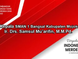 Plt Kepala SMAN 1 Bangsal Kabupaten Mojokerto Mengucapkan Dirgahayu RI Ke-79 Tahun