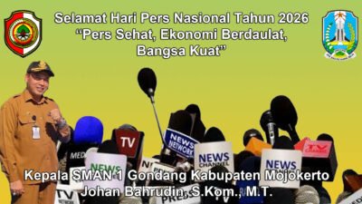 Kepala SMAN 1 Gondang Kabupaten Mojokerto Mengucapkan Selamat Hari Pers Nasional 2026