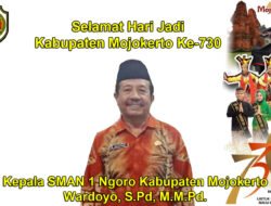 Kepala SMAN 1 Ngoro Kabupaten Mojokerto Mengucapkan Selamat Hari Jadi Kabupaten Mojokerto Ke-730