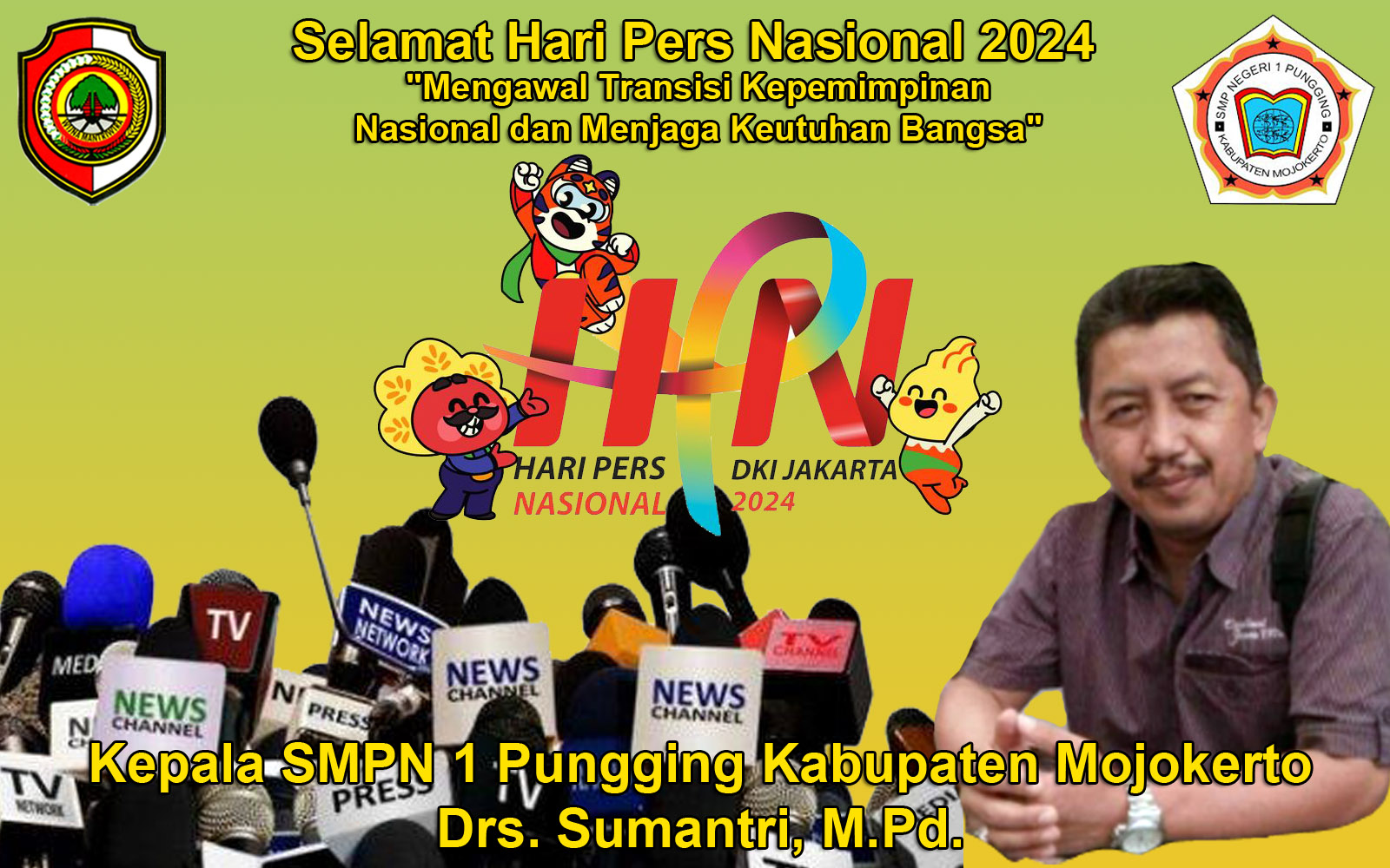 Kepala SMPN 1 Pungging Kabupaten Mojokerto Mengucapkan Selamat Hari Pers Nasional 2024