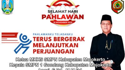 Kepala SMPN 1 Gondang Kabupaten Mojokerto Mengucapkan Selamat Hari Pahlawan 10 November 2025