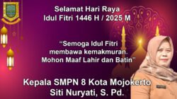 Kepala SMPN 8 Kota Mojokerto Mengucapkan Selamat Hari Raya Idul Firi 1446 H