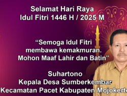 Kepala Desa Sumberkembar Mengucapkan Selamat Hari Raya Idul Firi 1446 H