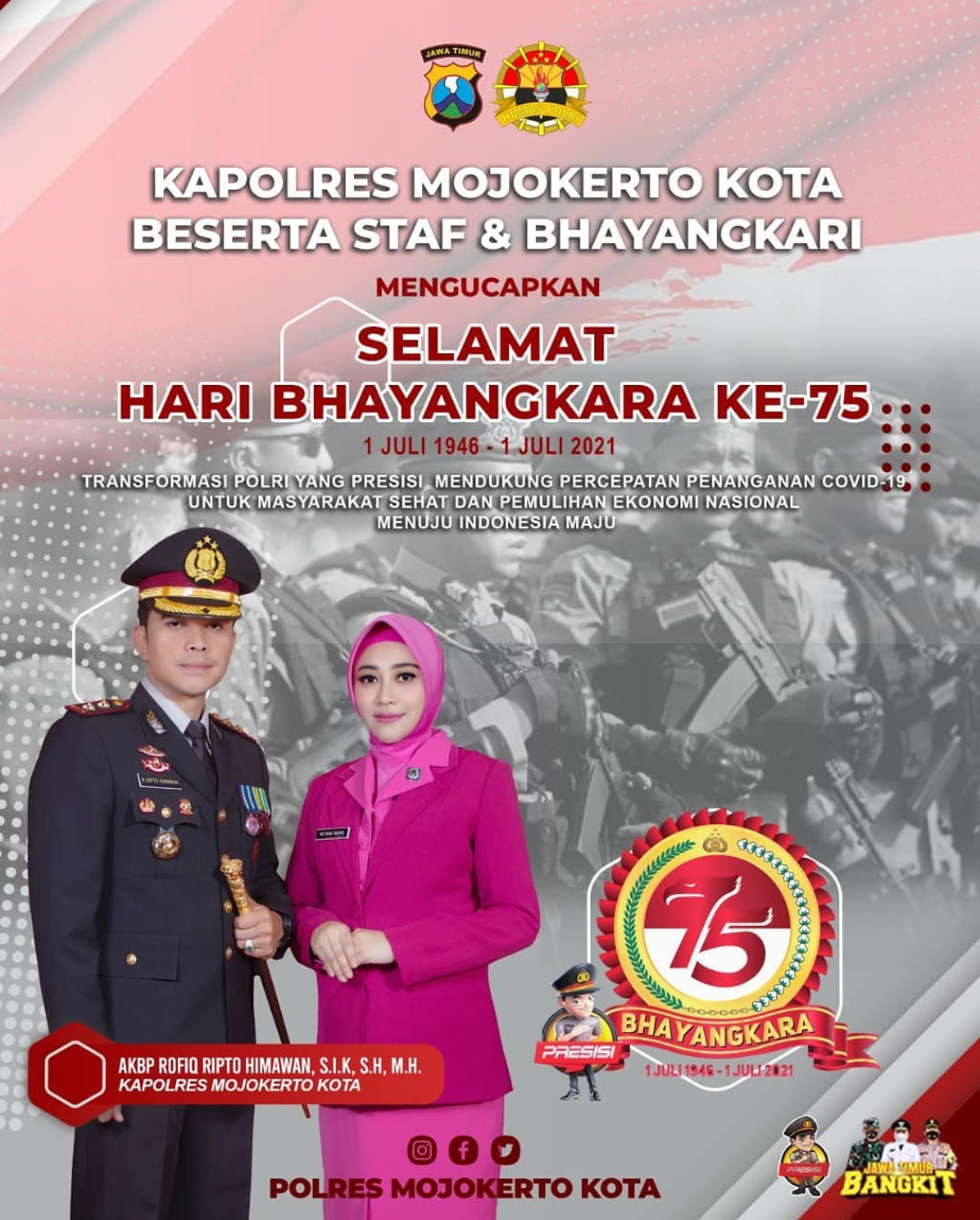 Iklan Kapolresta Mojokerto Mengucapkan Selamat Hari Bhayangkara Ke-75