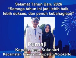 Kepala Desa Sukosari, Trawas, Mojokerto Mengucapkan Selamat Tahun Baru 2026