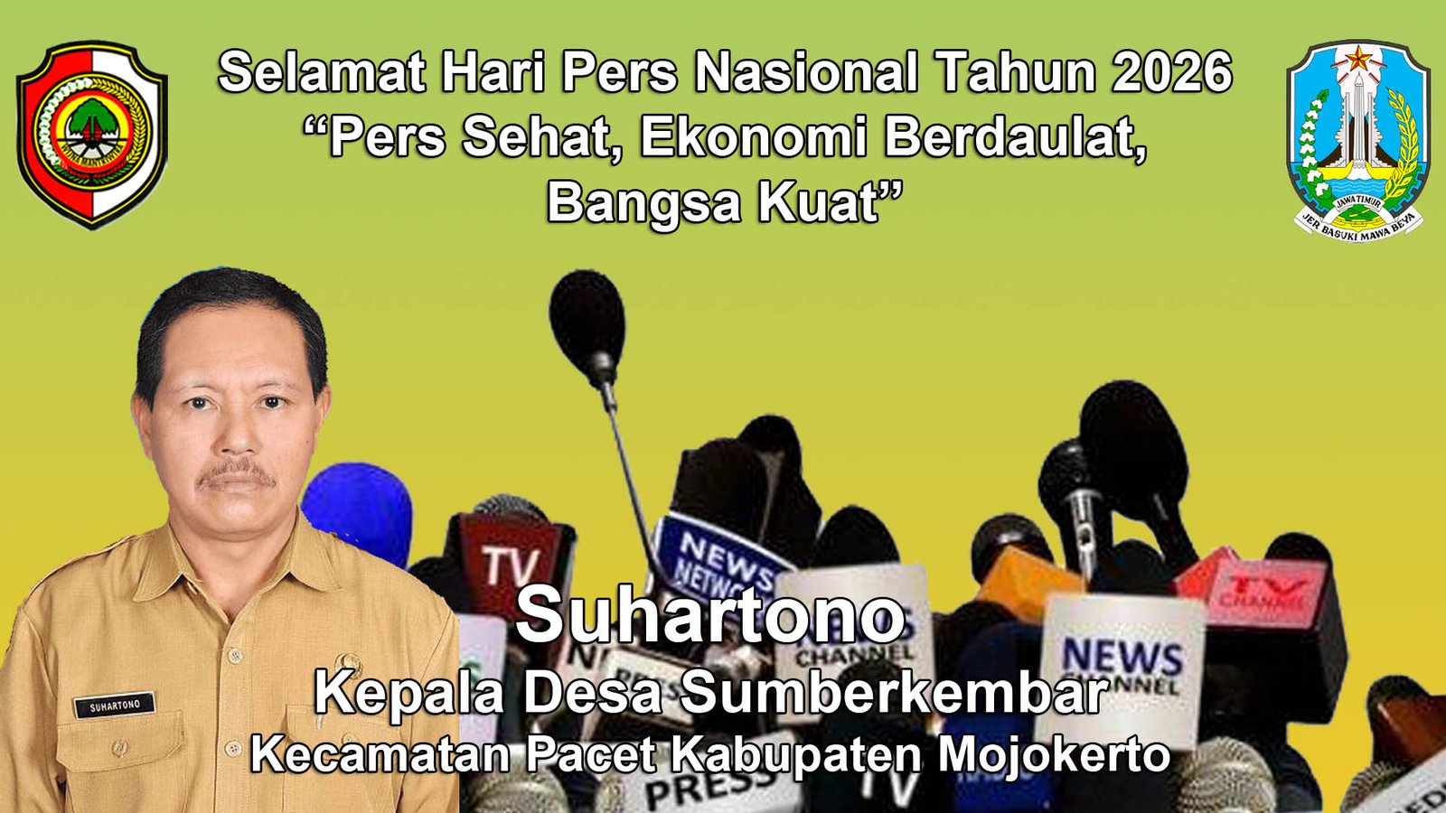 Kepala Desa Sumberkembar, Pacet, Mojokerto Mengucapkan Selamat Hari Pers Nasional 2026