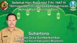 Kepala Desa Sumberkembar, Pacet, Mojokerto Mengucapkan Selamat Hari Raya Idul Fitri 1447 H