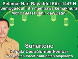 Kepala Desa Sumberkembar, Pacet, Mojokerto Mengucapkan Selamat Hari Raya Idul Fitri 1447 H