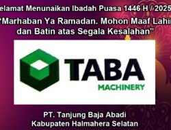 PT. Tanjung Baja Abadi  Kabupaten Halmahera Selatan Mengucapkan Selamat Menunaikan Ibadah Puasa Ramadan 1446 H