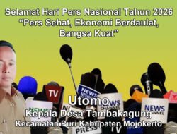 Kepala Desa Tambakagung, Puri, Mojokerto Mengucapkan Selamat Hari Pers Nasional 2026