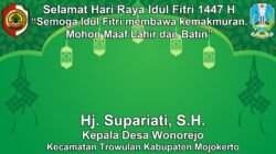 Kepala Desa Wonorejo, Trowulan, Mojokerto Mengucapkan Selamat Hari Raya Idul Fitri 1447 H