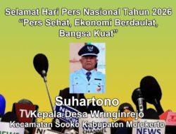 Kepala Desa Wringinrejo, Sooko, Mojokerto Mengucapkan Selamat Hari Pers Nasional 2026