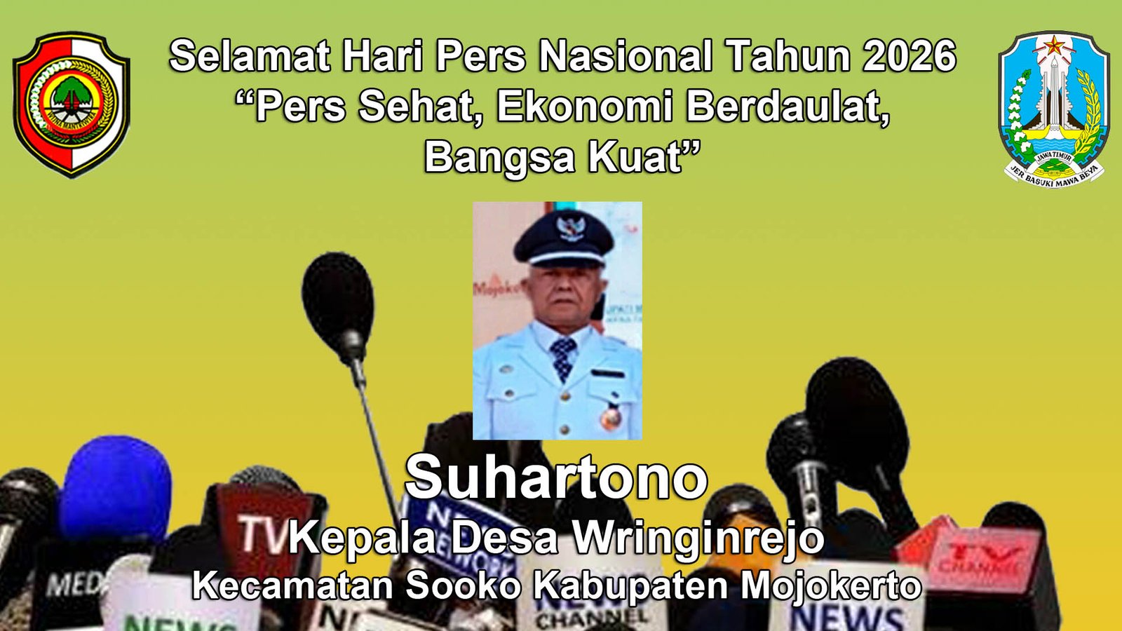 Kepala Desa Wringinrejo, Sooko, Mojokerto Mengucapkan Selamat Hari Pers Nasional 2026