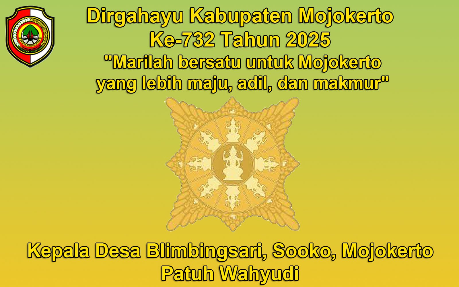 Kepala Desa Blimbingsari Mengucapkan Dirgahayu Kabupaten Mojokerto Ke-732 Tahun