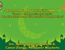 Camat Dlanggu Kabupaten Mojokerto Mengucapkan Selamat Hari Raya Idul Fitri 1444 H
