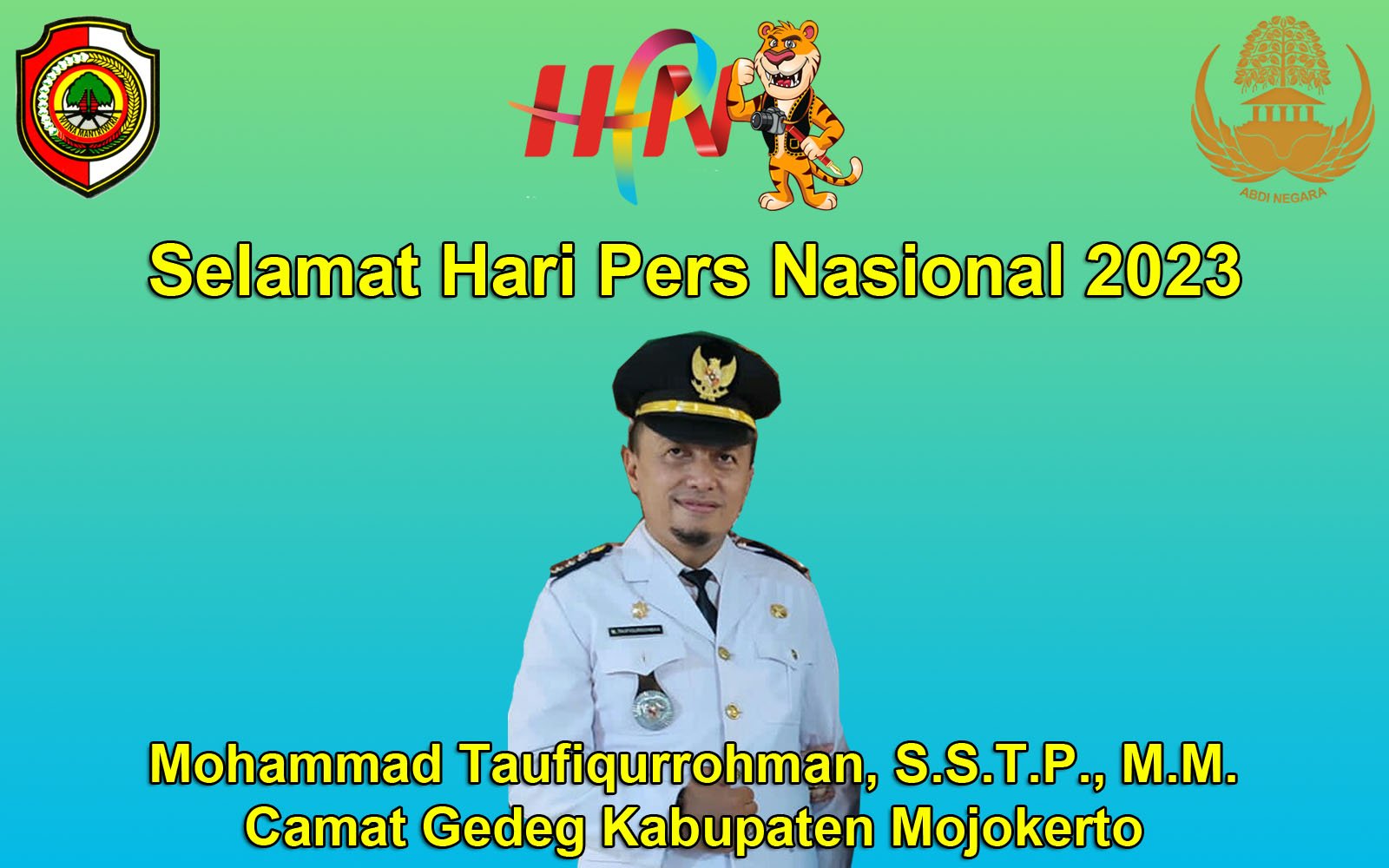 Camat Gedeg Kabupaten Mojokerto Mohammad Taufiqurrohman, S.S.T.P., M.M. Mengucapkan Selamat Hari Pers Nasional 2023