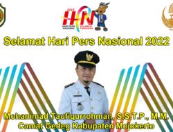 Camat Gedeg Mohammad Taufiqurrohman, S.S.T.P., M.M. Mengucapkan Selamat Hari Pers 2022