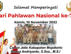 Camat Jetis Madya Andriyanto, S.Sos., M.S.i Mengucapkan Selamat Hari Pahlawan Nasional Ke-77