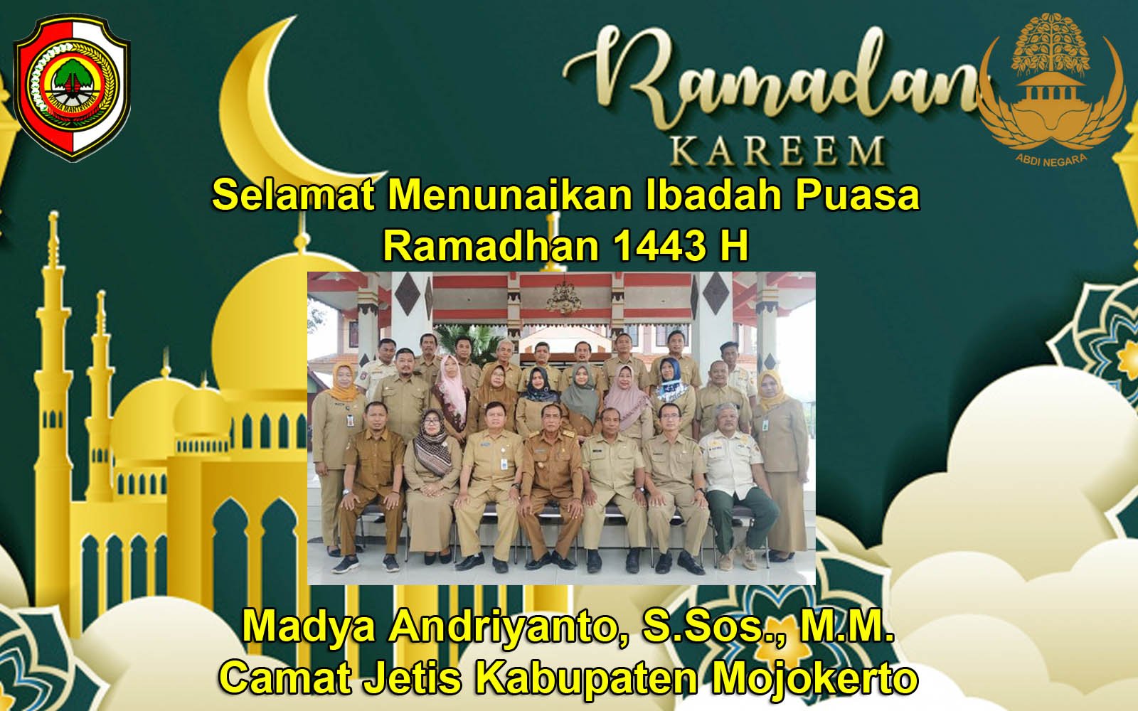 Camat Jetis Madya Andriyanto, S.Sos., M.S.i Mengucapkan Selamat Menunaikan Ibadah Puasa 1433 H