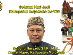 Camat Ngoro Kabupaten Mojokerto Mengucapkan Selamat Hari Jadi Kabupaten Mojokerto Ke-730
