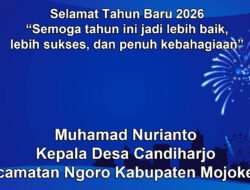 Kepala Desa Candiharjo, Ngoro, Mojokerto Mengucapkan Selamat Tahun Baru 2026